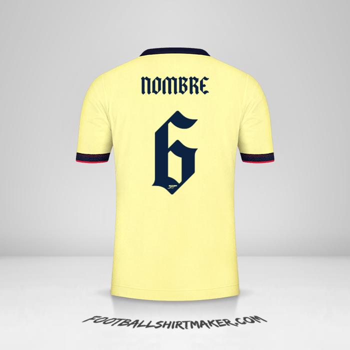 Jersey Arsenal Cup 2021/2022 Visita -  nombre - 6