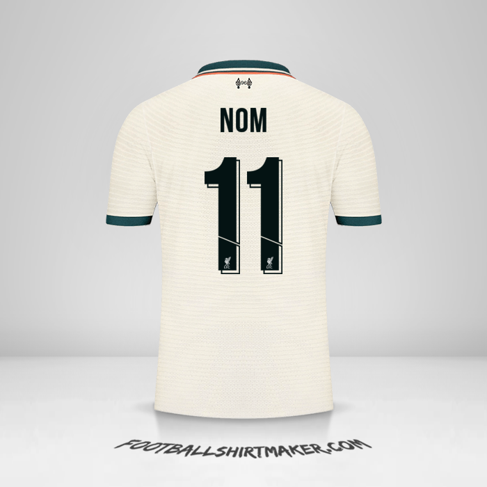 Maillot Liverpool FC Cup 2021/2022 Extérieur -  nom - 11