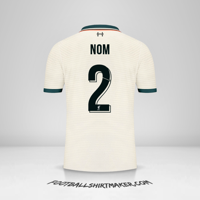 Maillot Liverpool FC Cup 2021/2022 Extérieur -  nom - 2