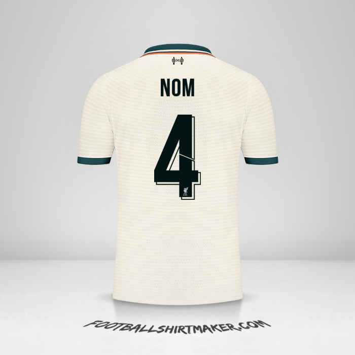 Maillot Liverpool FC Cup 2021/2022 Extérieur -  nom - 4