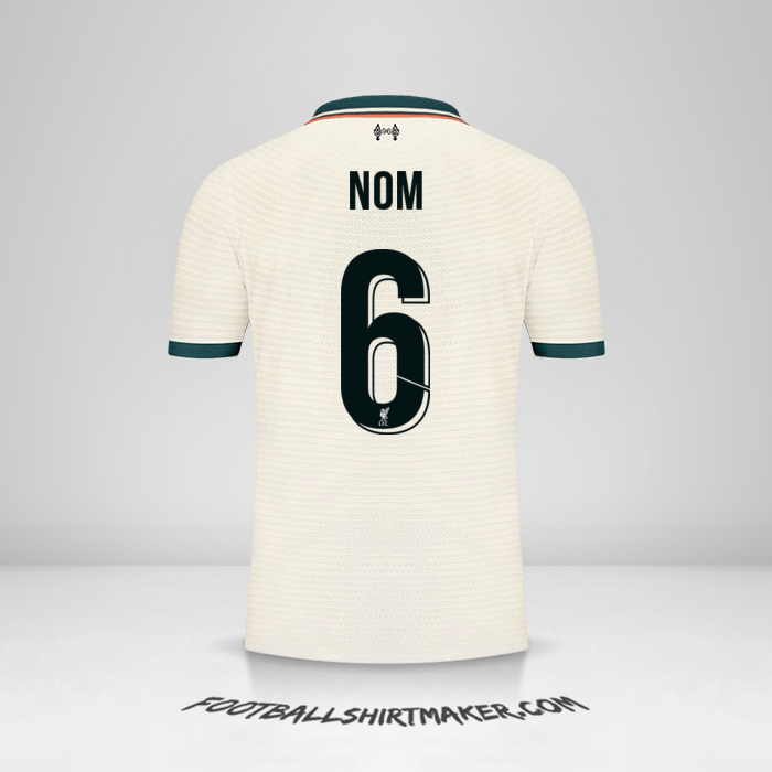 Maillot Liverpool FC Cup 2021/2022 Extérieur -  nom - 6