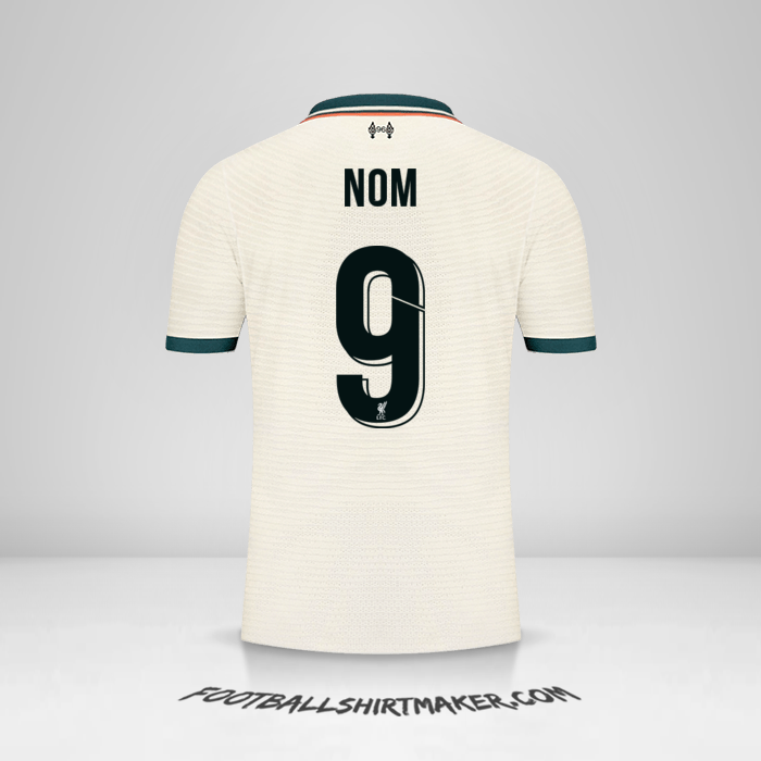 Maillot Liverpool FC Cup 2021/2022 Extérieur -  nom - 9