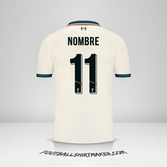 Jersey Liverpool FC Cup 2021/2022 Visita -  nombre - 11