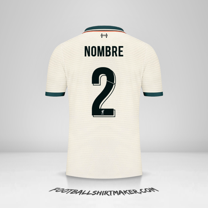 Jersey Liverpool FC Cup 2021/2022 Visita -  nombre - 2