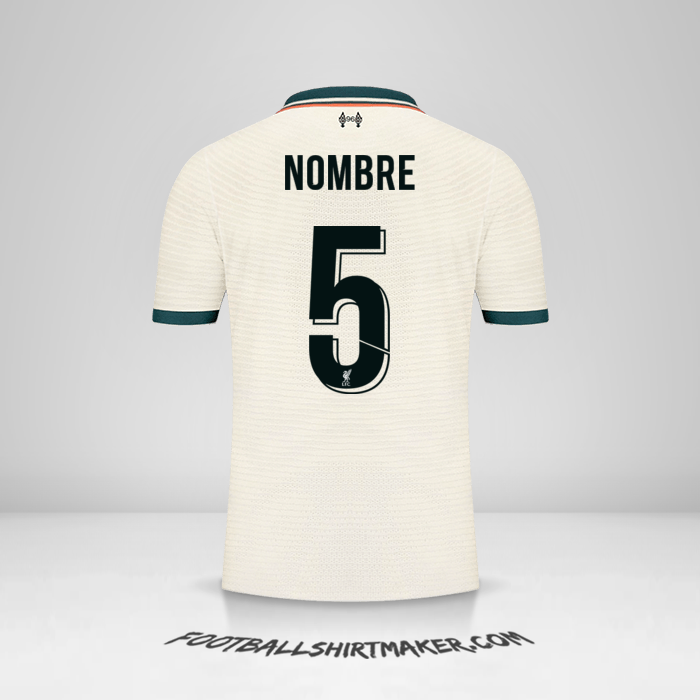 Jersey Liverpool FC Cup 2021/2022 Visita -  nombre - 5