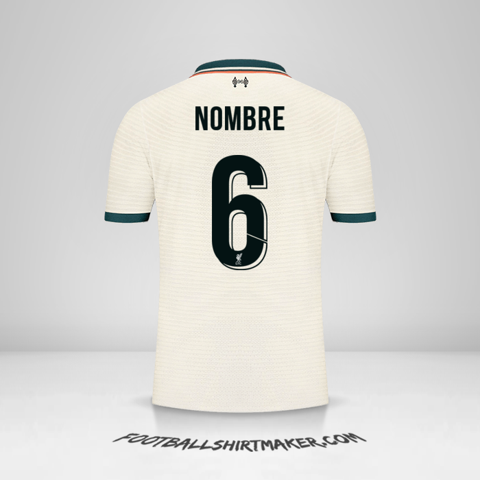 Jersey Liverpool FC Cup 2021/2022 Visita -  nombre - 6