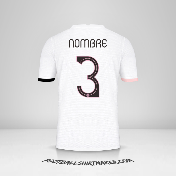 Jersey Paris Saint Germain Cup 2021/2022 Visita -  nombre - 3