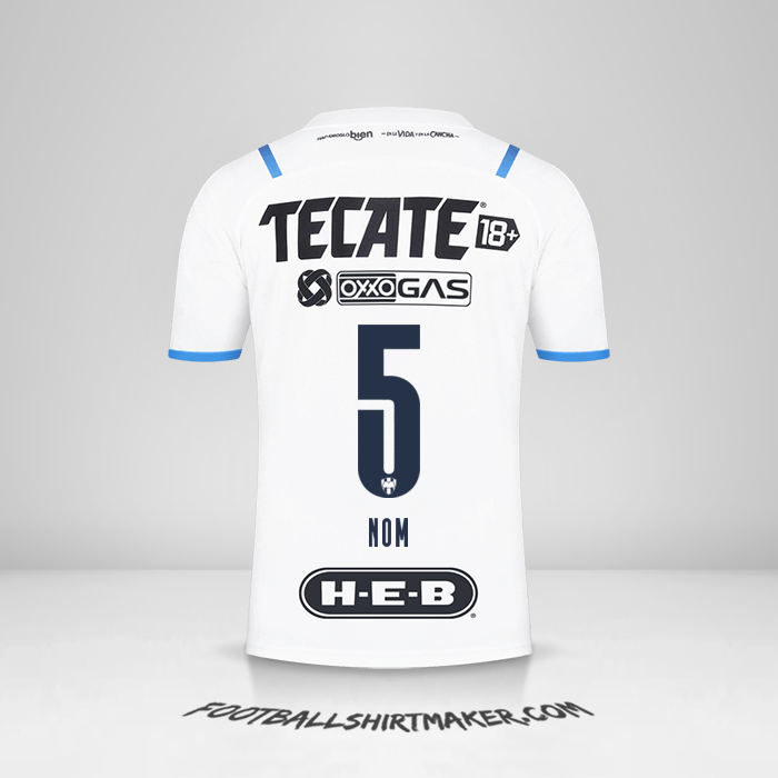 Maillot Monterrey 2021/2022 Extérieur -  nom - 5