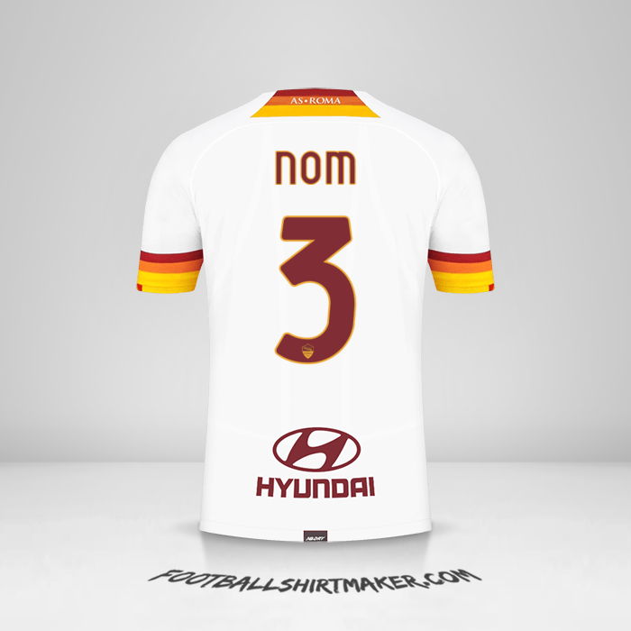 Maillot AS Roma 2021/2022 Extérieur -  nom - 3