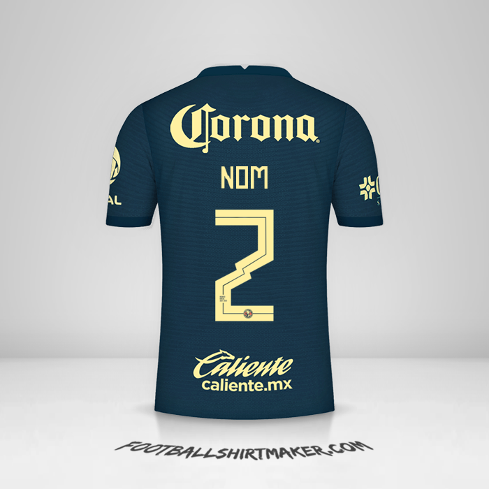Maillot Club America 2021/2022 Extérieur -  nom - 2