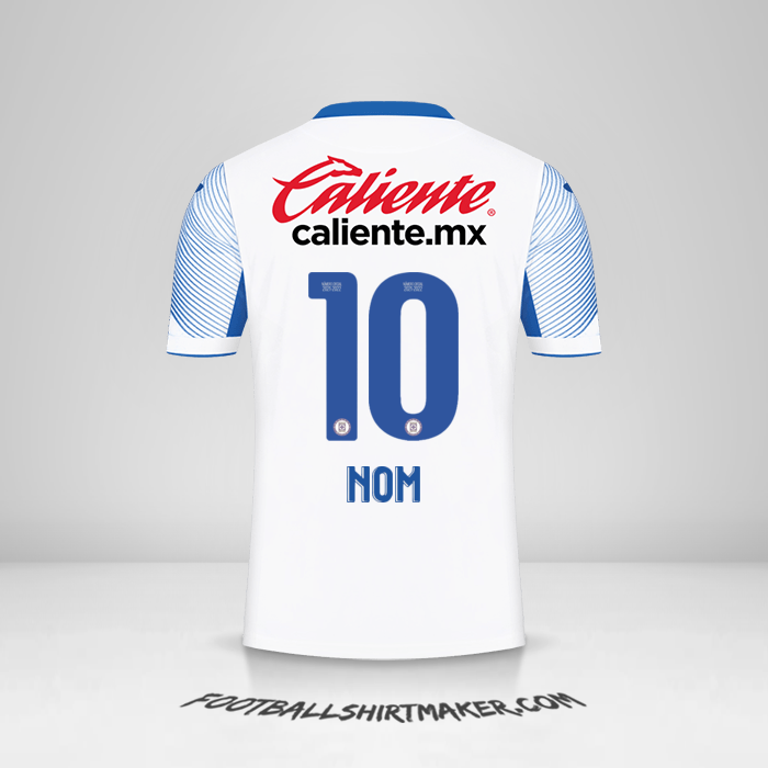 Maillot Cruz Azul 2021/2022 Extérieur -  nom - 10