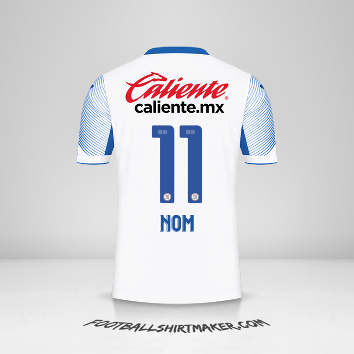 Maillot Cruz Azul 2021/2022 Extérieur -  nom - 11
