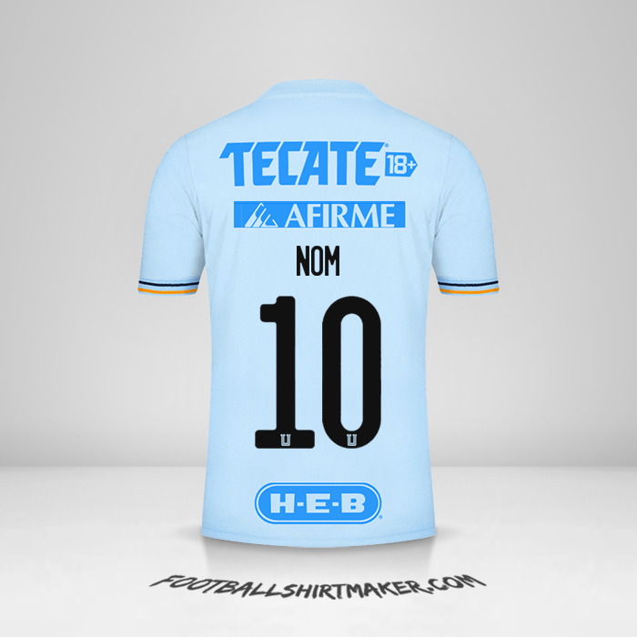 Maillot Tigres UANL 2021/2022 Extérieur -  nom - 10