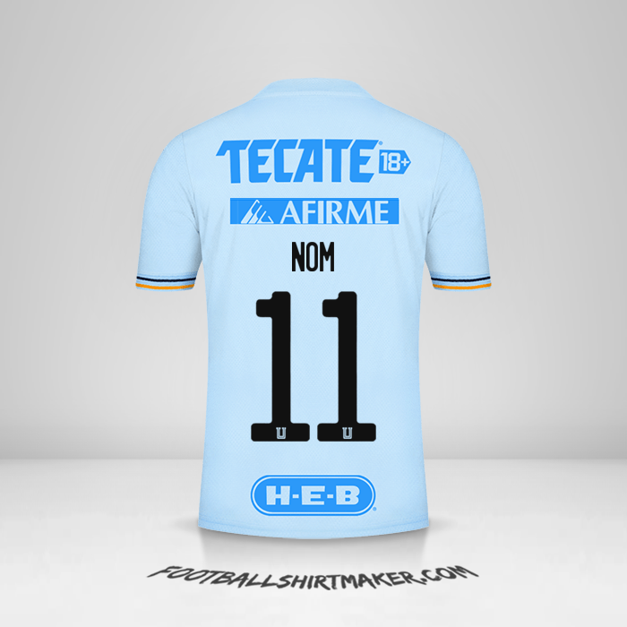 Maillot Tigres UANL 2021/2022 Extérieur -  nom - 11