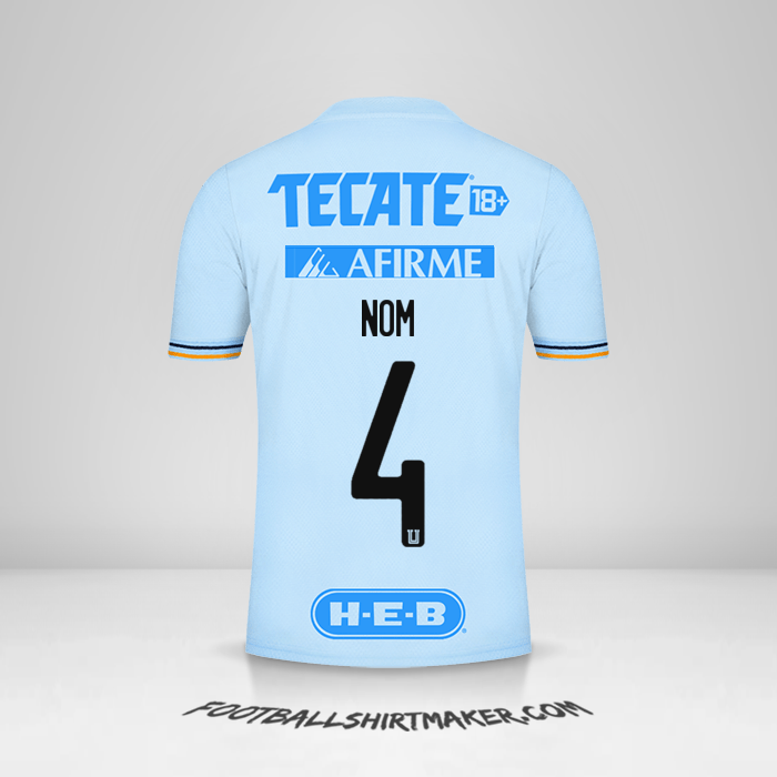 Maillot Tigres UANL 2021/2022 Extérieur -  nom - 4