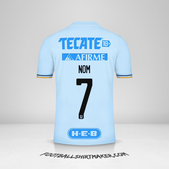 Maillot Tigres UANL 2021/2022 Extérieur -  nom - 7
