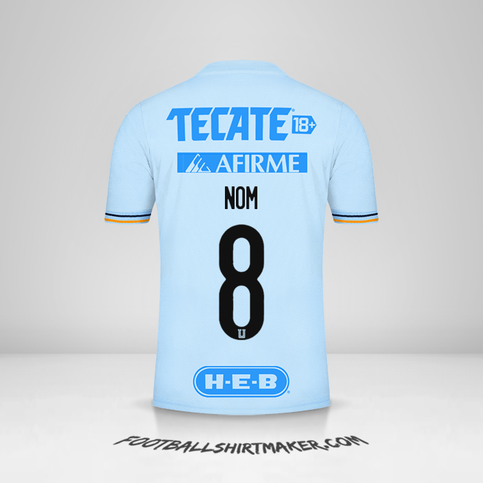 Maillot Tigres UANL 2021/2022 Extérieur -  nom - 8