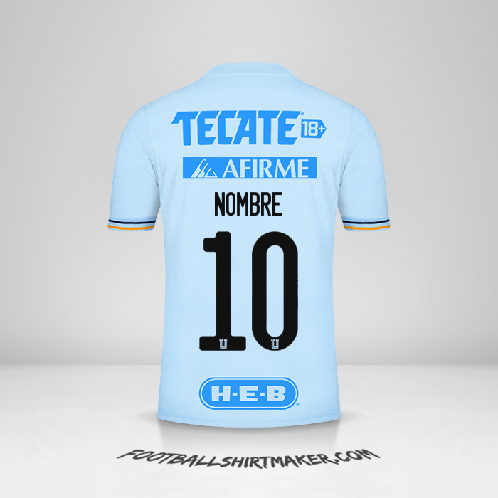 Jersey Tigres UANL 2021/2022 Visita -  nombre - 10
