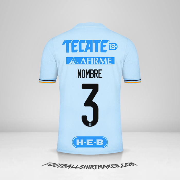 Jersey Tigres UANL 2021/2022 Visita -  nombre - 3