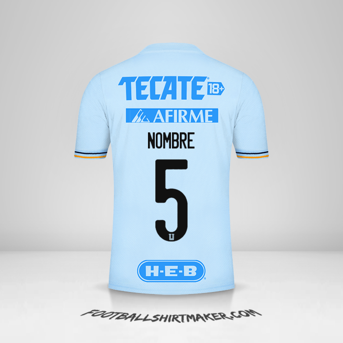 Jersey Tigres UANL 2021/2022 Visita -  nombre - 5