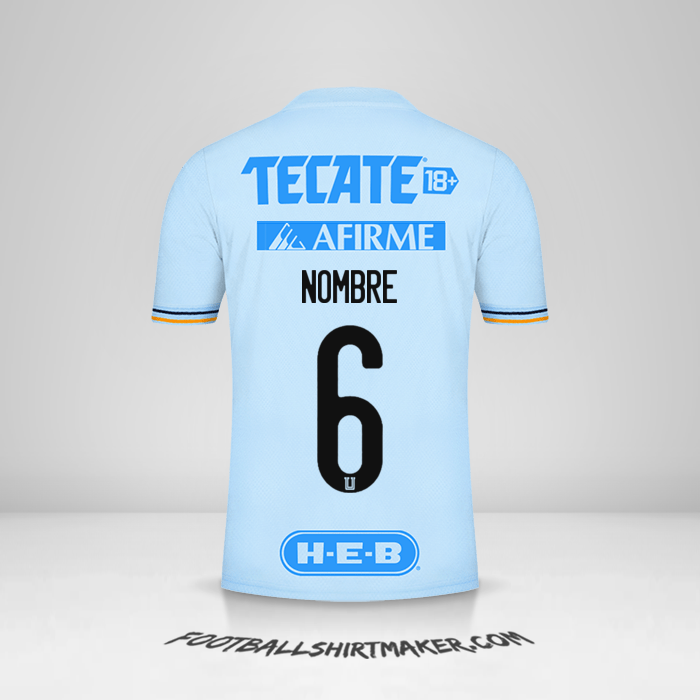 Jersey Tigres UANL 2021/2022 Visita -  nombre - 6