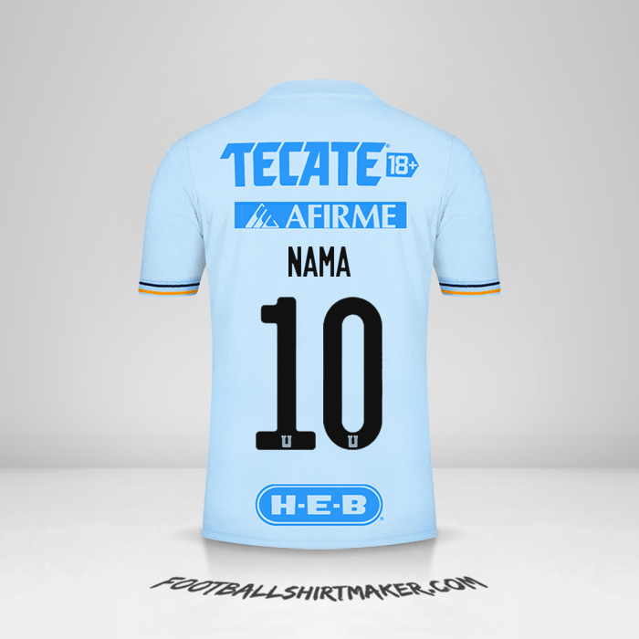 Jersey Tigres UANL 2021/2022 Alternatif -  nama - 10