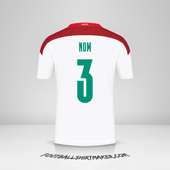 Maillot Maroc 2020/2021 Extérieur -  nom - 3