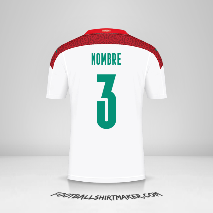 Camiseta Marruecos 2020/2021 Visita -  nombre - 3