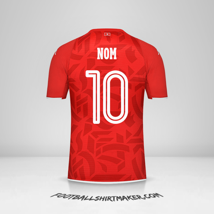 Maillot Tunisie 2022 -  nom - 10