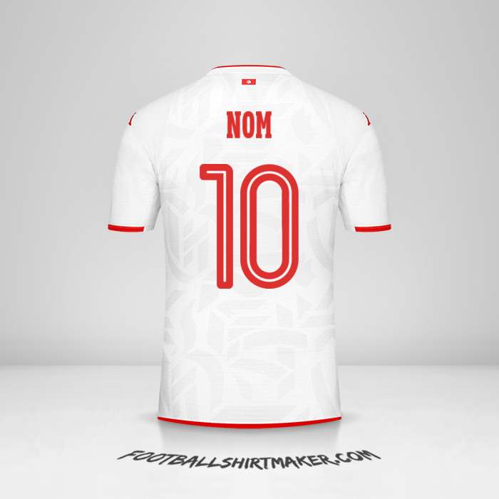 Maillot Tunisie 2022 Extérieur -  nom - 10