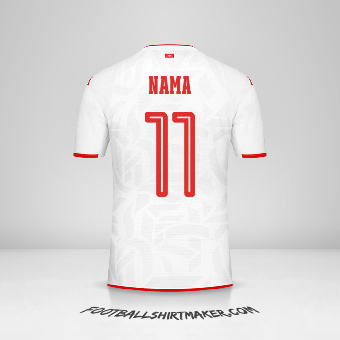 Jersey Tunisia 2022 Alternatif -  nama - 11
