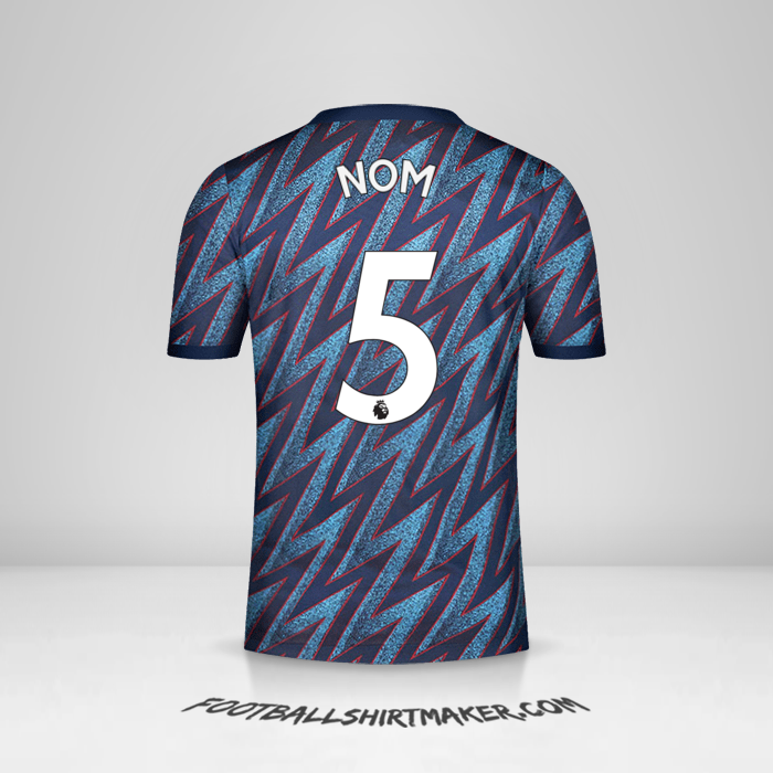 Maillot Arsenal 2021/2022 Troisième -  nom - 5