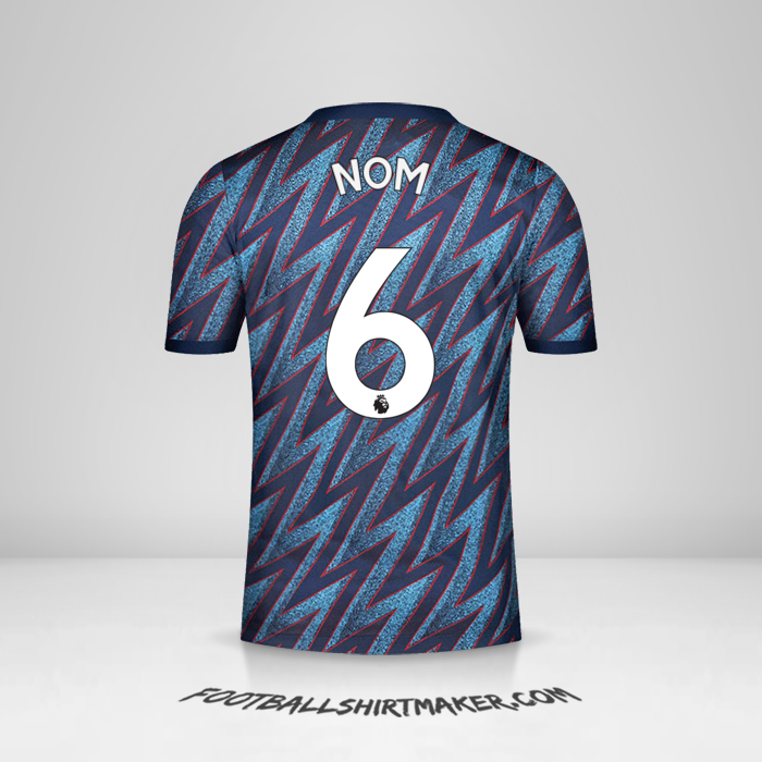 Maillot Arsenal 2021/2022 Troisième -  nom - 6