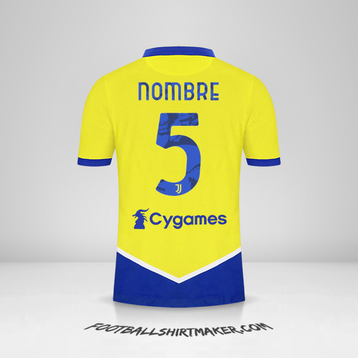 Jersey Juventus FC 2021/2022 Tercera -  nombre - 5