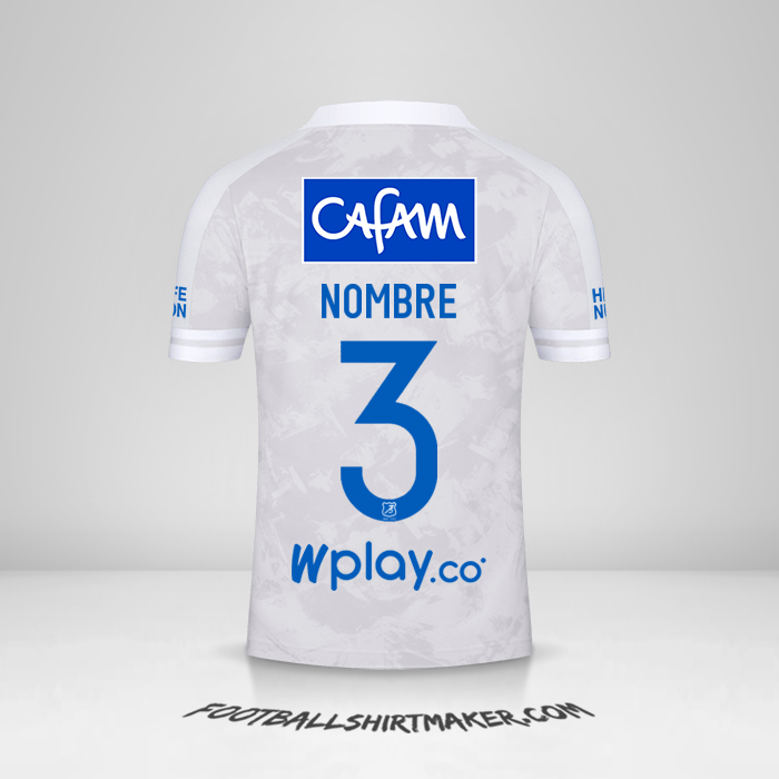 Jersey Millonarios FC 2021 Visita -  nombre - 3