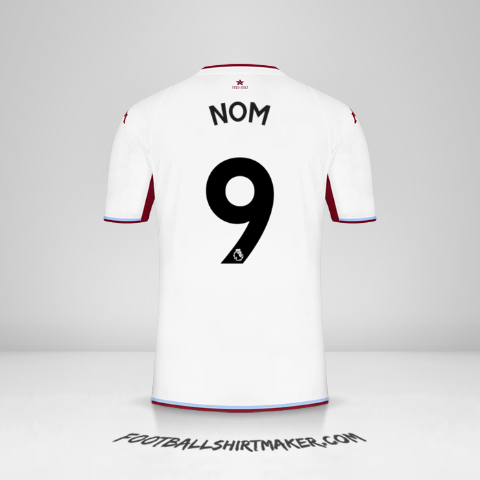 Maillot Aston Villa FC 2021/2022 Extérieur -  nom - 9