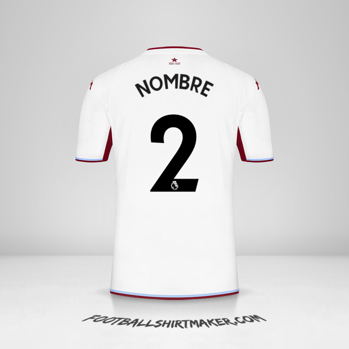 Jersey Aston Villa FC 2021/2022 Visita -  nombre - 2