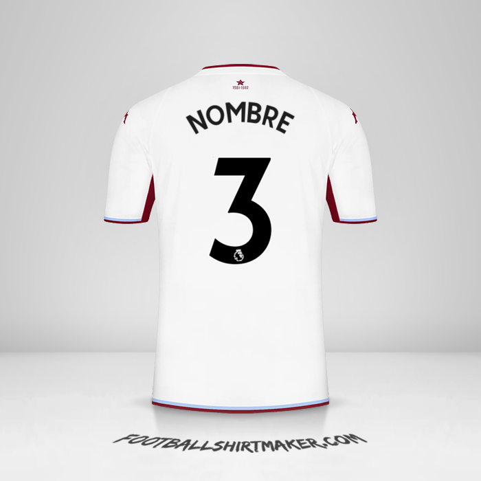 Jersey Aston Villa FC 2021/2022 Visita -  nombre - 3
