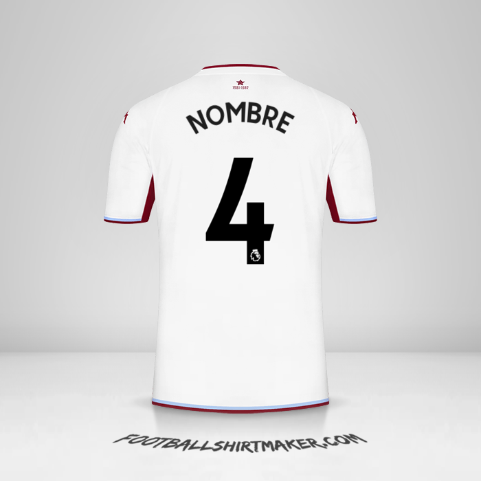 Jersey Aston Villa FC 2021/2022 Visita -  nombre - 4