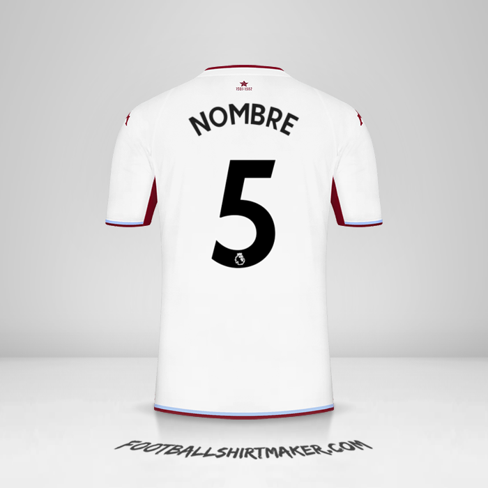 Jersey Aston Villa FC 2021/2022 Visita -  nombre - 5