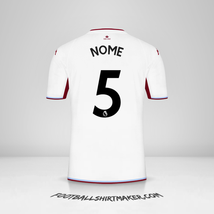 Maglia Aston Villa FC 2021/2022 Seconda -  nome - 5
