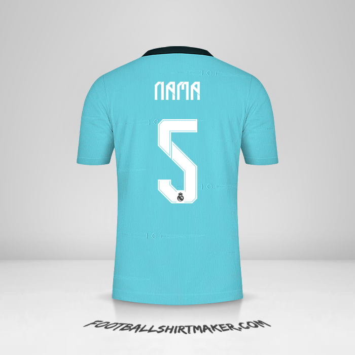 Jersey Real Madrid CF Cup 2021/2022 Ketiga -  nama - 5