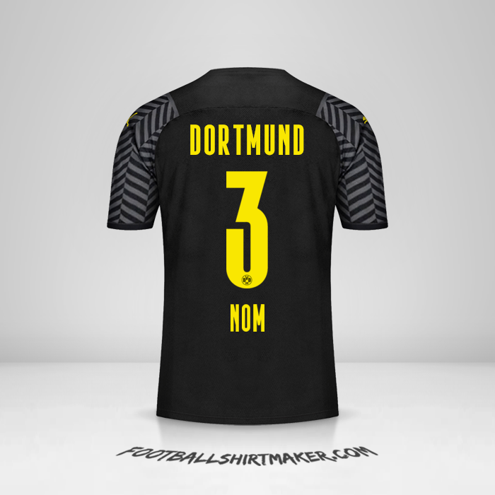 Maillot Borussia Dortmund 2021/2022 Extérieur -  nom - 3