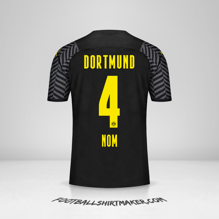 Maillot Borussia Dortmund 2021/2022 Extérieur -  nom - 4