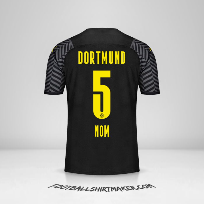 Maillot Borussia Dortmund 2021/2022 Extérieur -  nom - 5