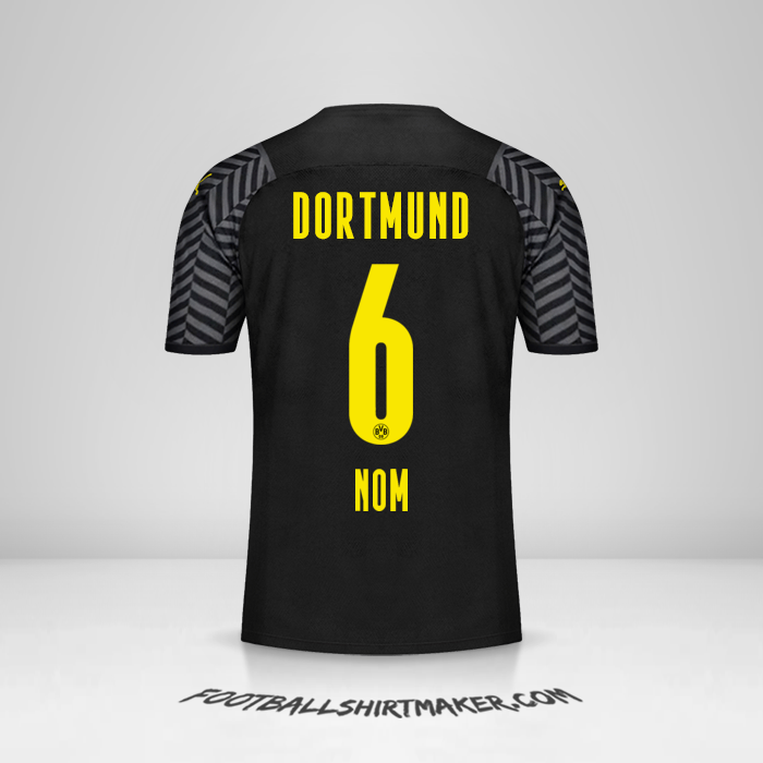 Maillot Borussia Dortmund 2021/2022 Extérieur -  nom - 6