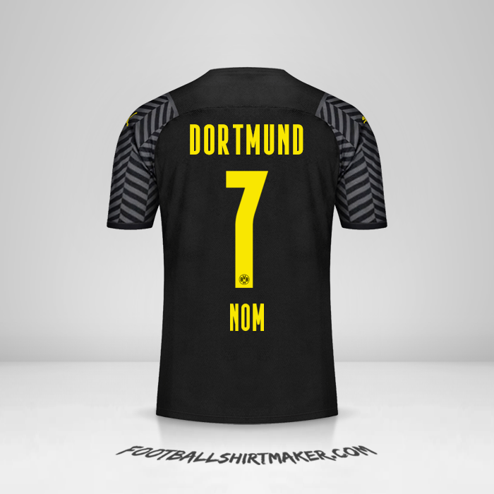 Maillot Borussia Dortmund 2021/2022 Extérieur -  nom - 7