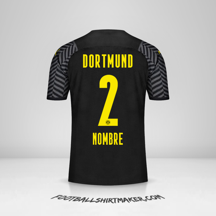 Jersey Borussia Dortmund 2021/2022 Visita -  nombre - 2