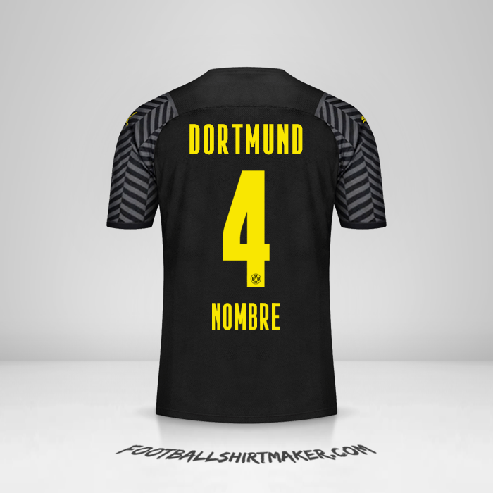 Jersey Borussia Dortmund 2021/2022 Visita -  nombre - 4