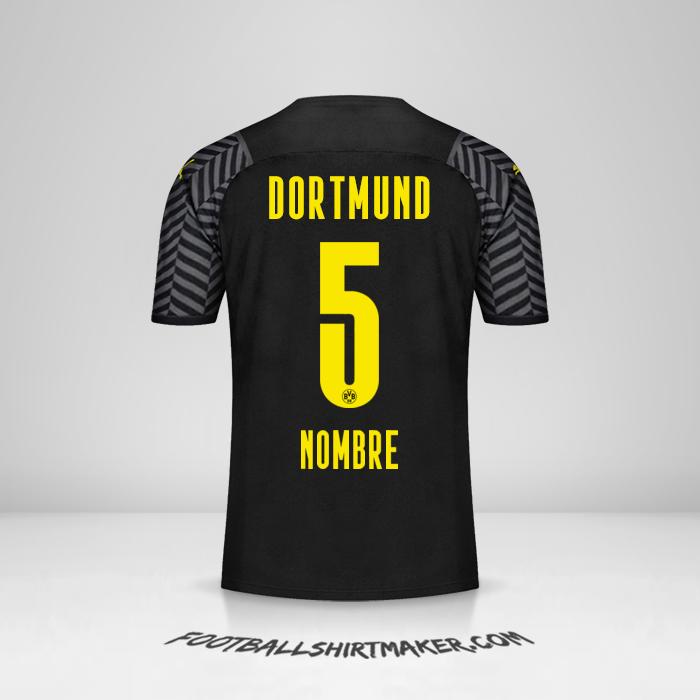 Jersey Borussia Dortmund 2021/2022 Visita -  nombre - 5